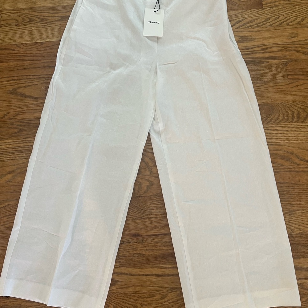 Theory White Wide-Leg Pants